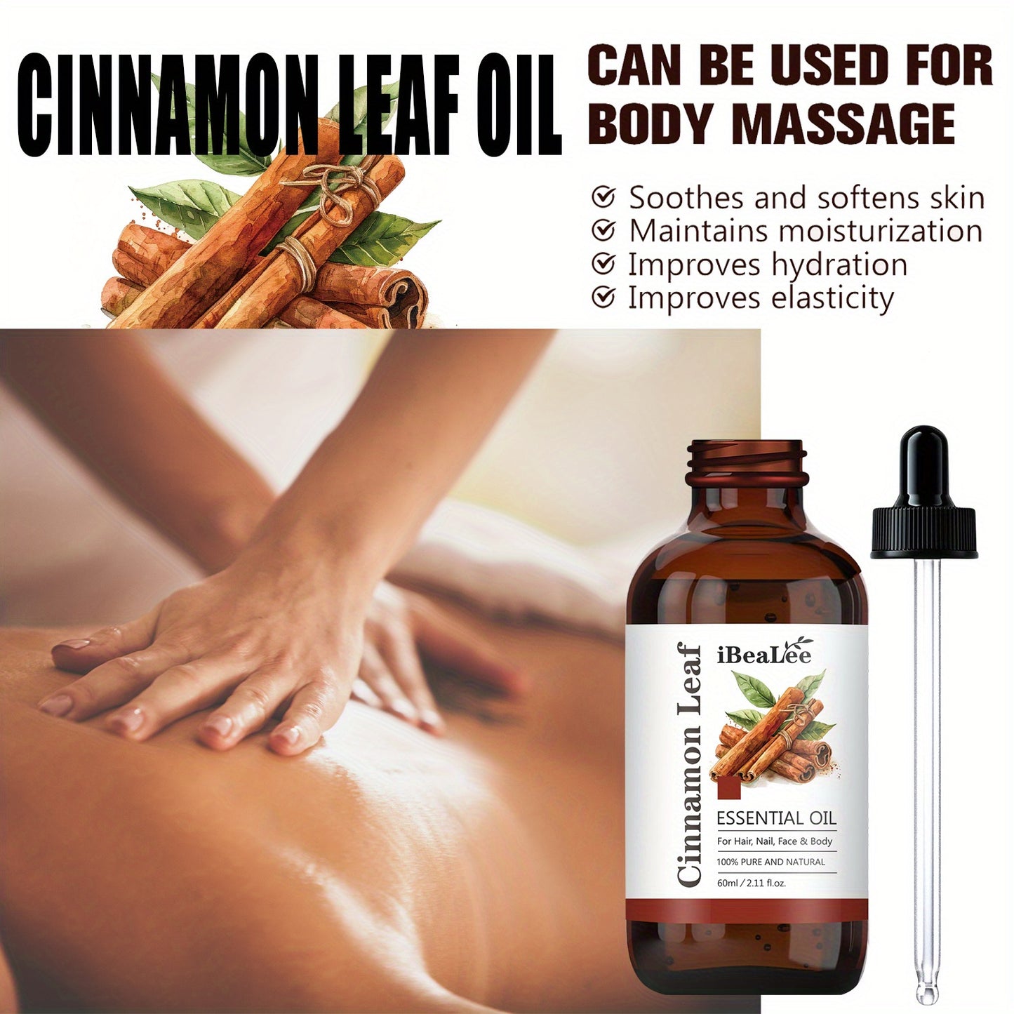 Pure Cinnamon Essential Oil, 2.11fl.oz