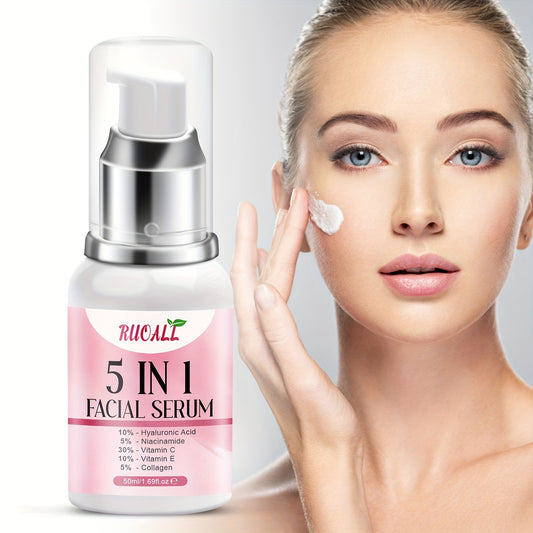 5 in 1 Facial Serum with Hyaluronic Acid, Niacinamide & Collagen