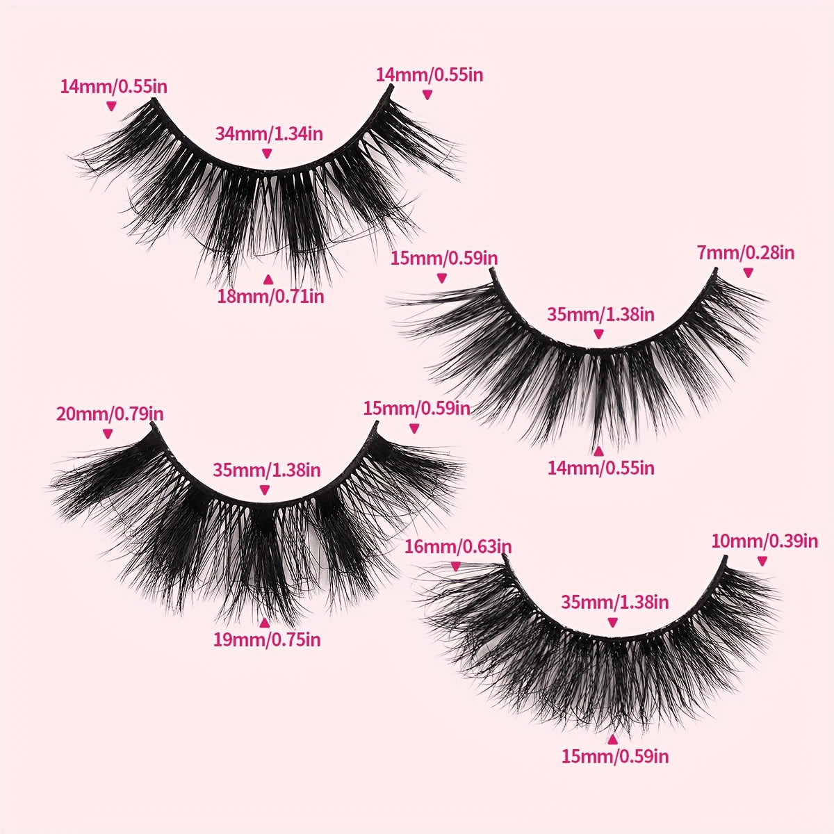 20 Pairs False Eyelashes