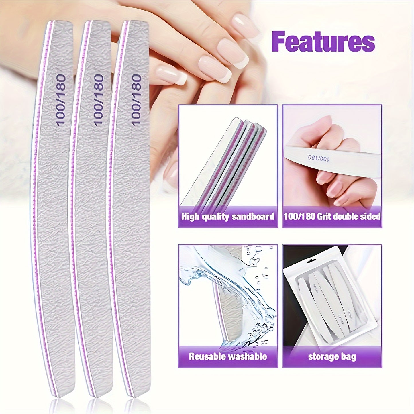 50pcs Professional Nail Files