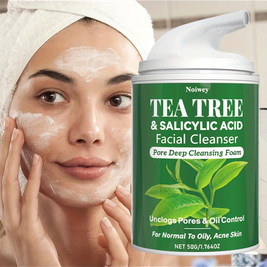 Tea Tree & Salicylic Acid Facial Cleanser Foam, Oil Control Acne Face Wash