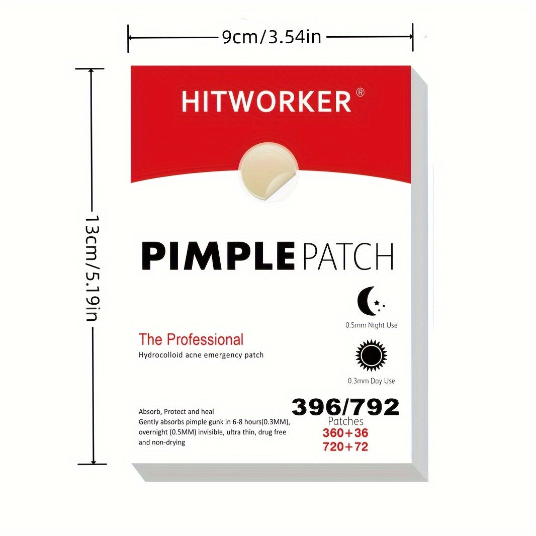 396 Count Hydrocolloid Acne Pimple Patch, Day & Night Spot Stickers