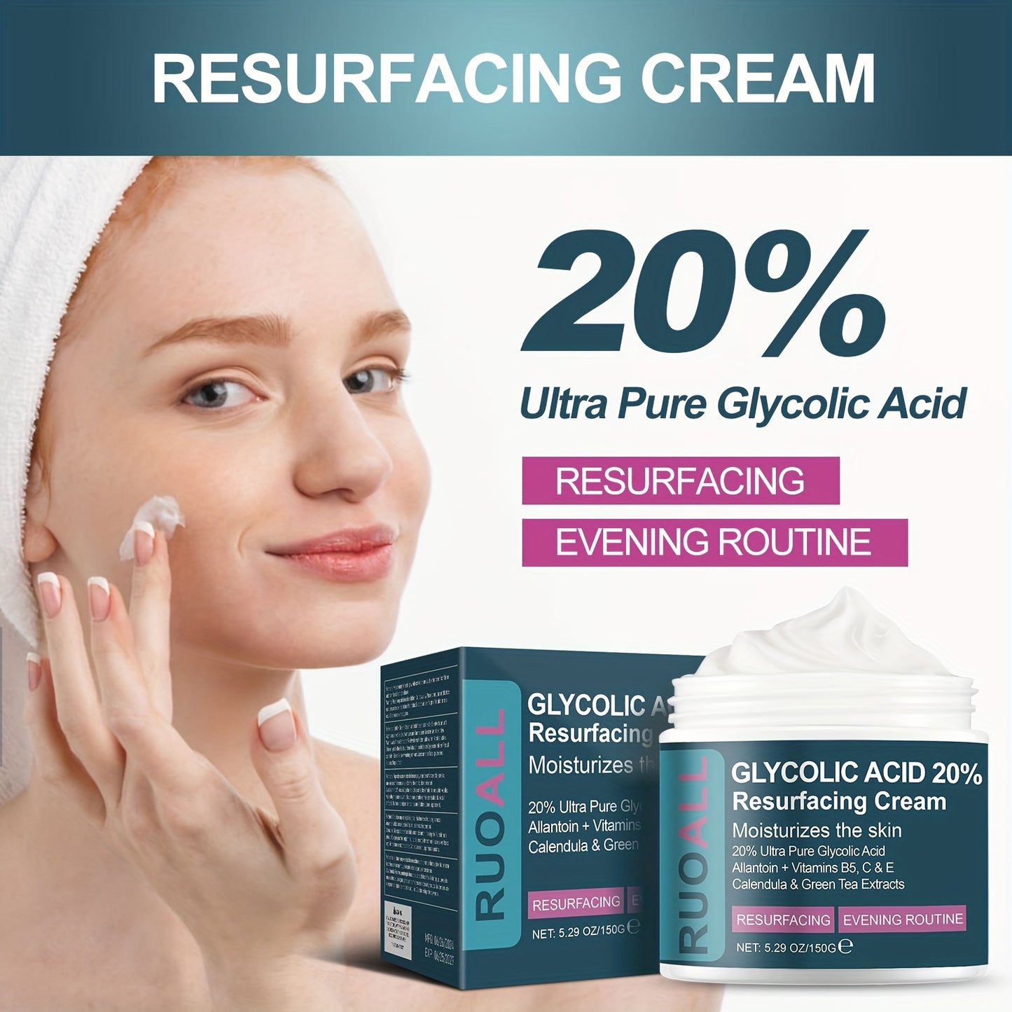 RUOALL Glycolic Acid & Collagen Facial Cream