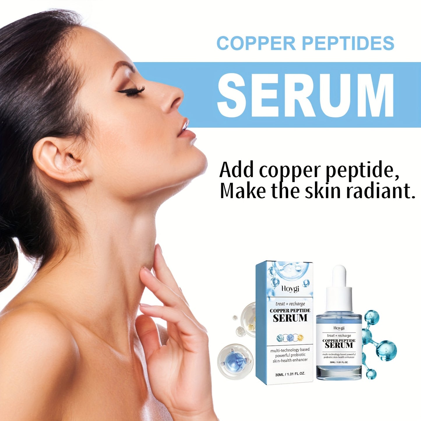 1oz/30ml Copper Peptide Serum With Hyaluronic Acid And Vitamin C