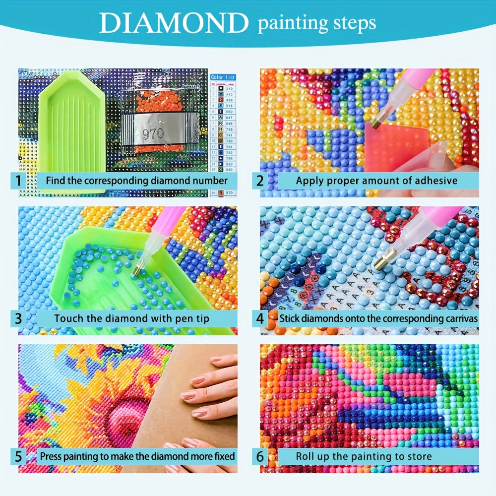 1pc Large Size 30x40cm/11.8x15.7in Deluxe DIY 5D Artificial Diamond Art Painting