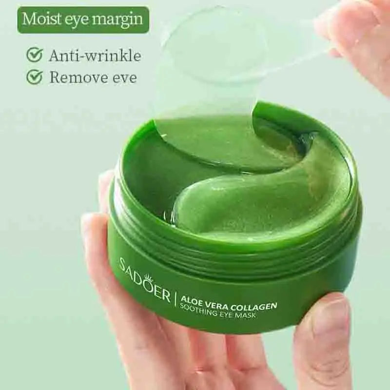 60pcs  Aloe Vera Collagen Eye Mask Anti Dark Circles Eyes Bags Moisturizing