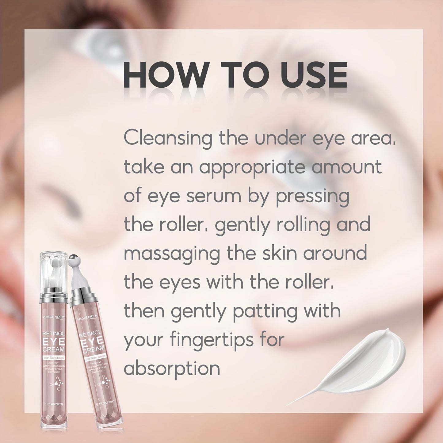 Retinol Instant Firming Eye Cream with Roller Massage