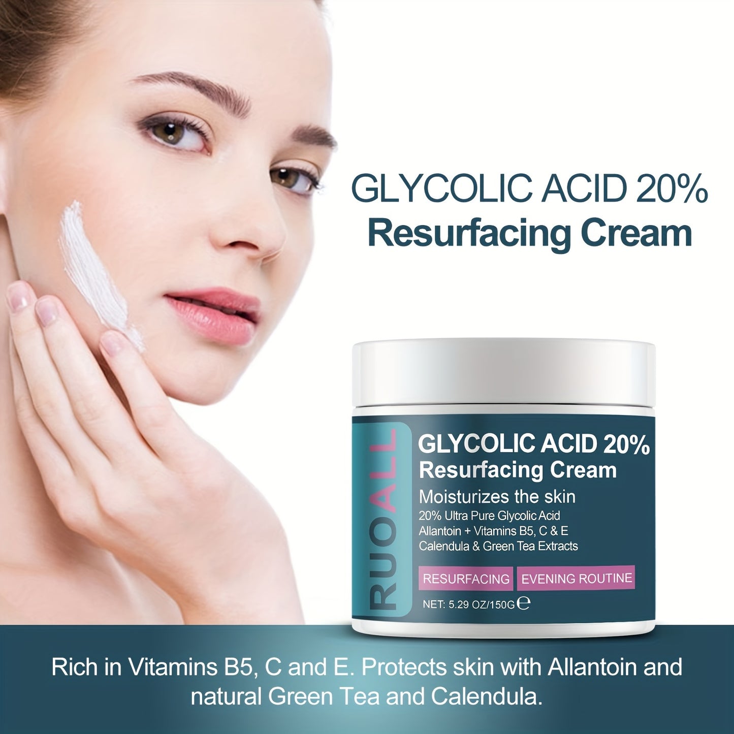 RUOALL Glycolic Acid & Collagen Facial Cream