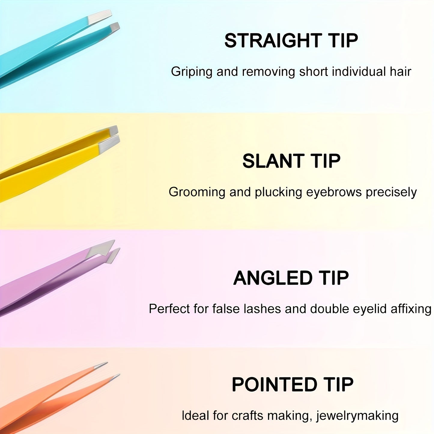 1pcs/4pcs Tweezers For Eyebrows