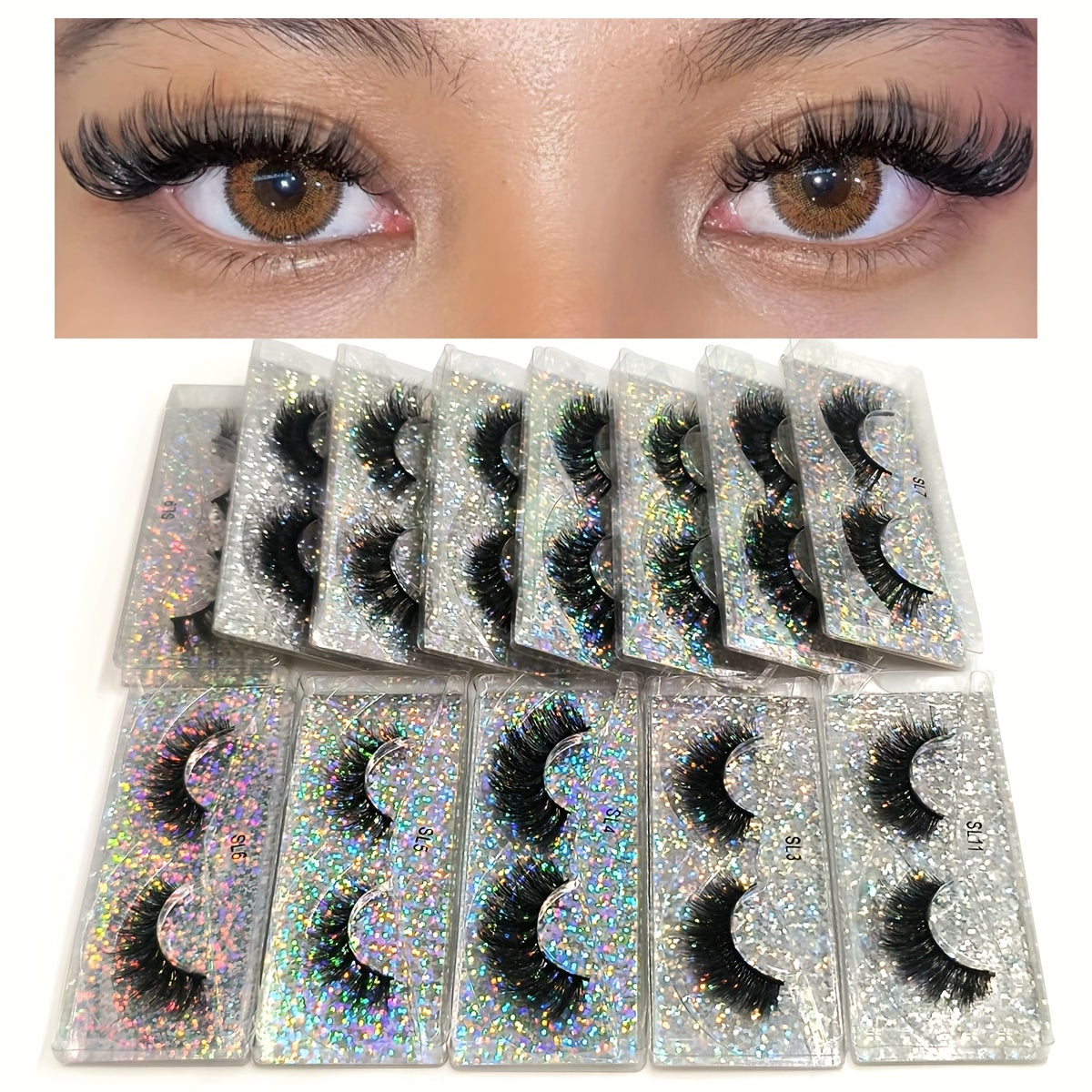 20 Pairs of Luxurious Natural False Eyelashes