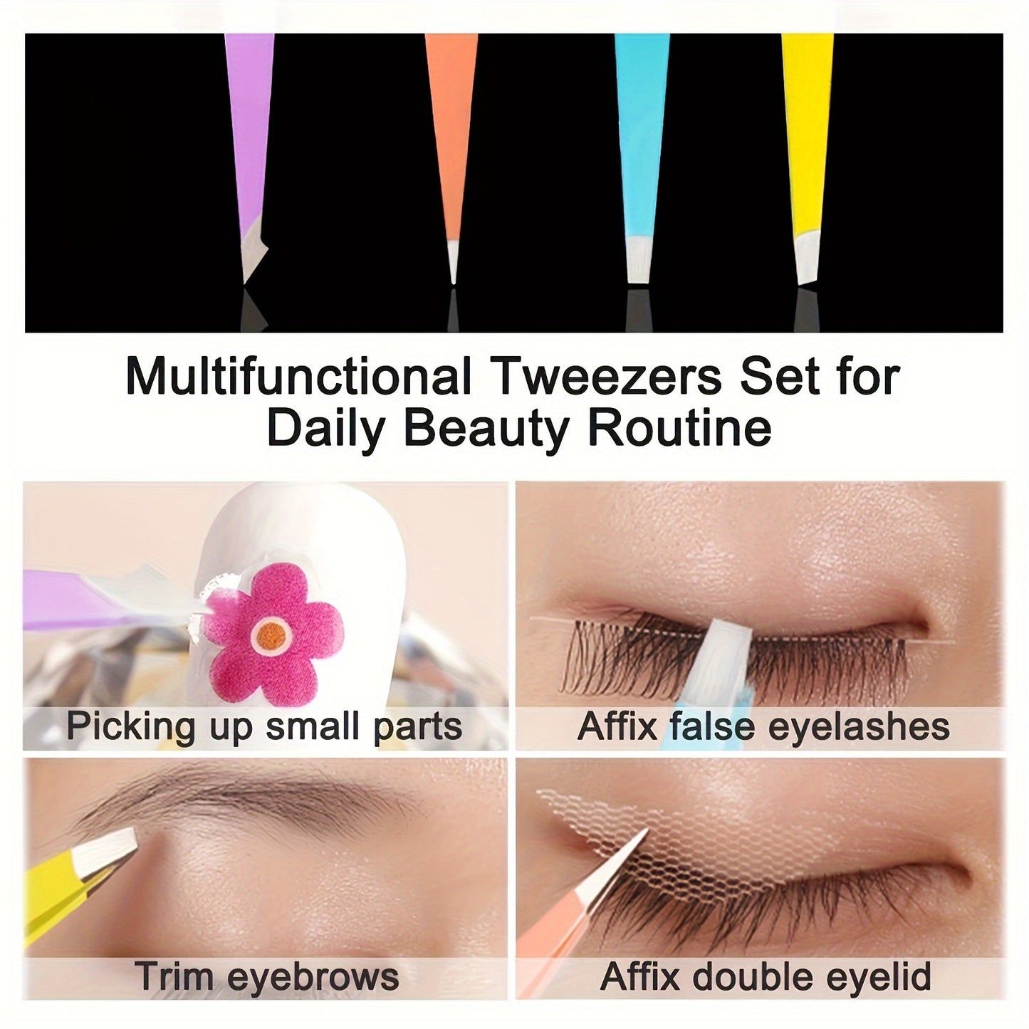 1pcs/4pcs Tweezers For Eyebrows