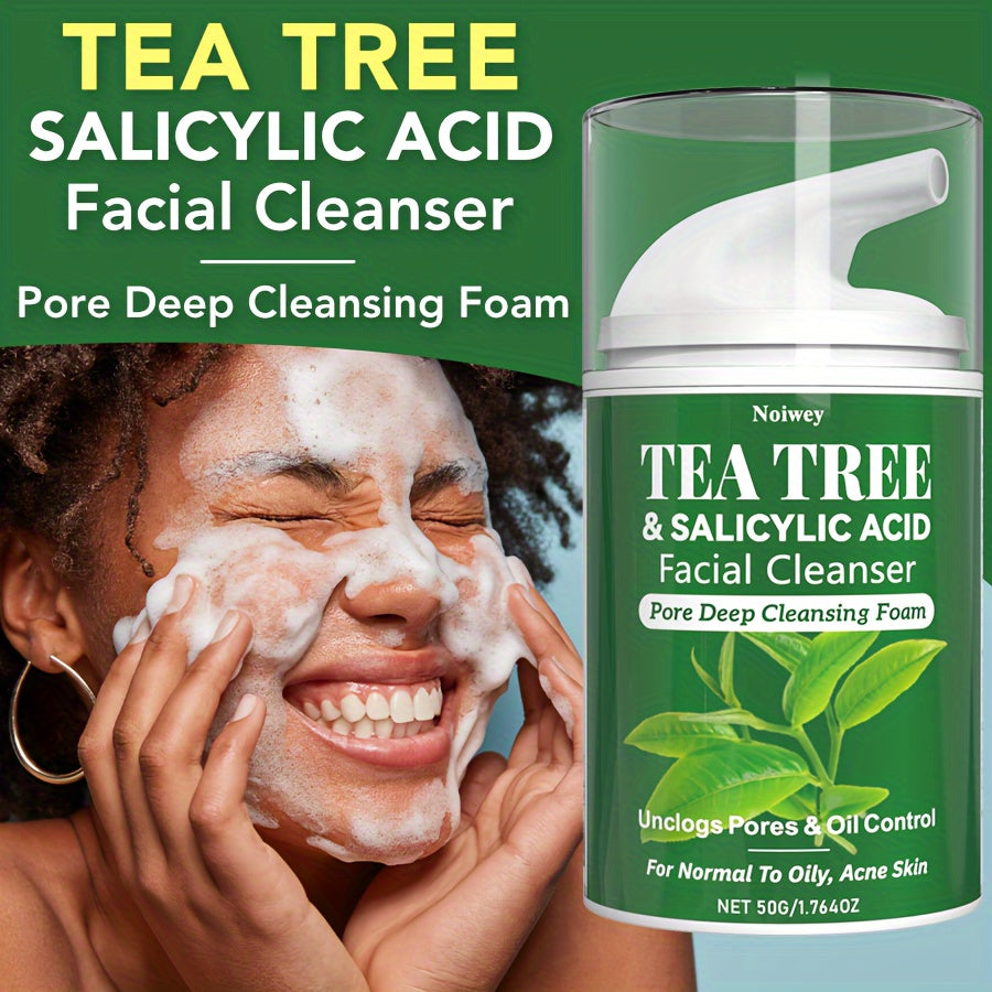 Tea Tree & Salicylic Acid Facial Cleanser Foam, Oil Control Acne Face Wash