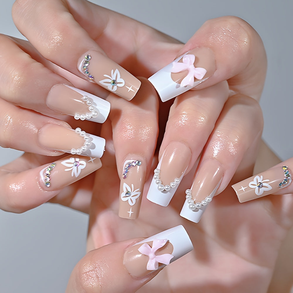 24-Piece Square Press-On Nails Set