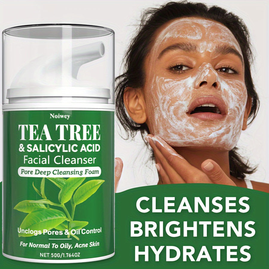 Tea Tree & Salicylic Acid Facial Cleanser Foam, Oil Control Acne Face Wash