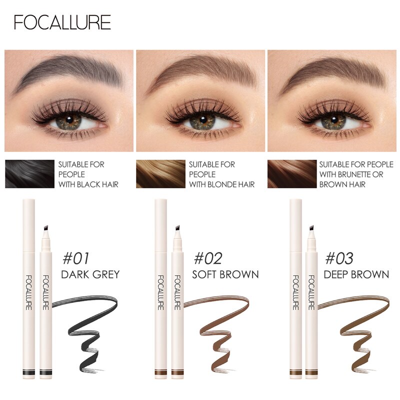 FOCALLURE 4 Fork Liquid Eyebrow Pencil Waterproof