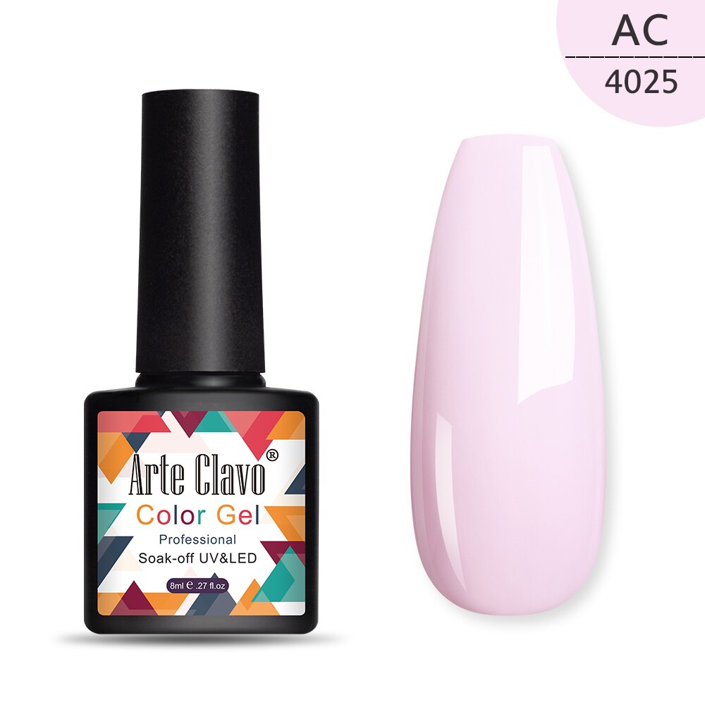 Arte Clavo 8ml Gel Nail Polish Nails Shiny Color Soak Off UV Gel Varnish Semi Permanant UV Gel Nail Art Need Led Lamp Top Coat