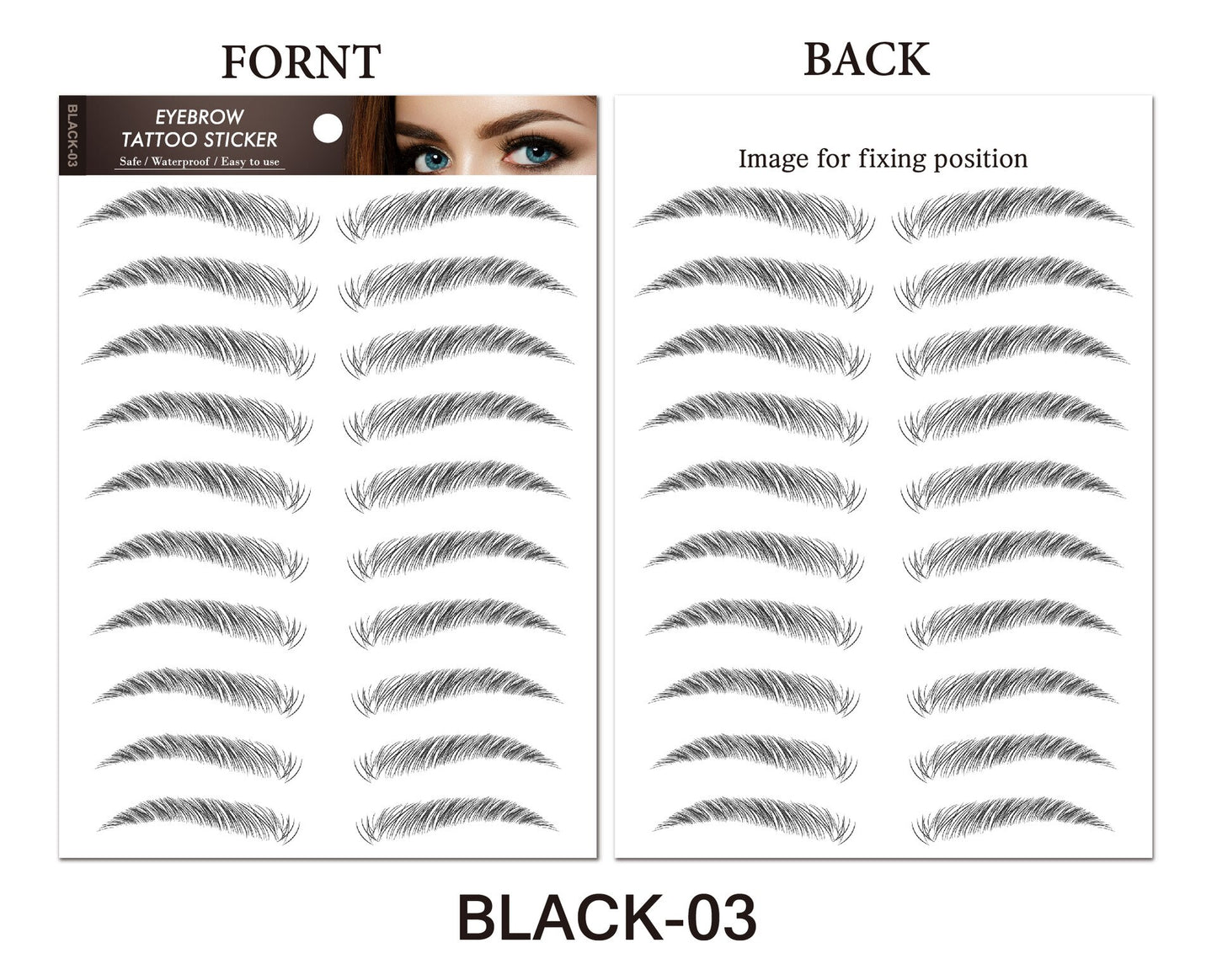 Water-based Hair-liked Authentic Eyebrow Tattoo Sticker Waterproof