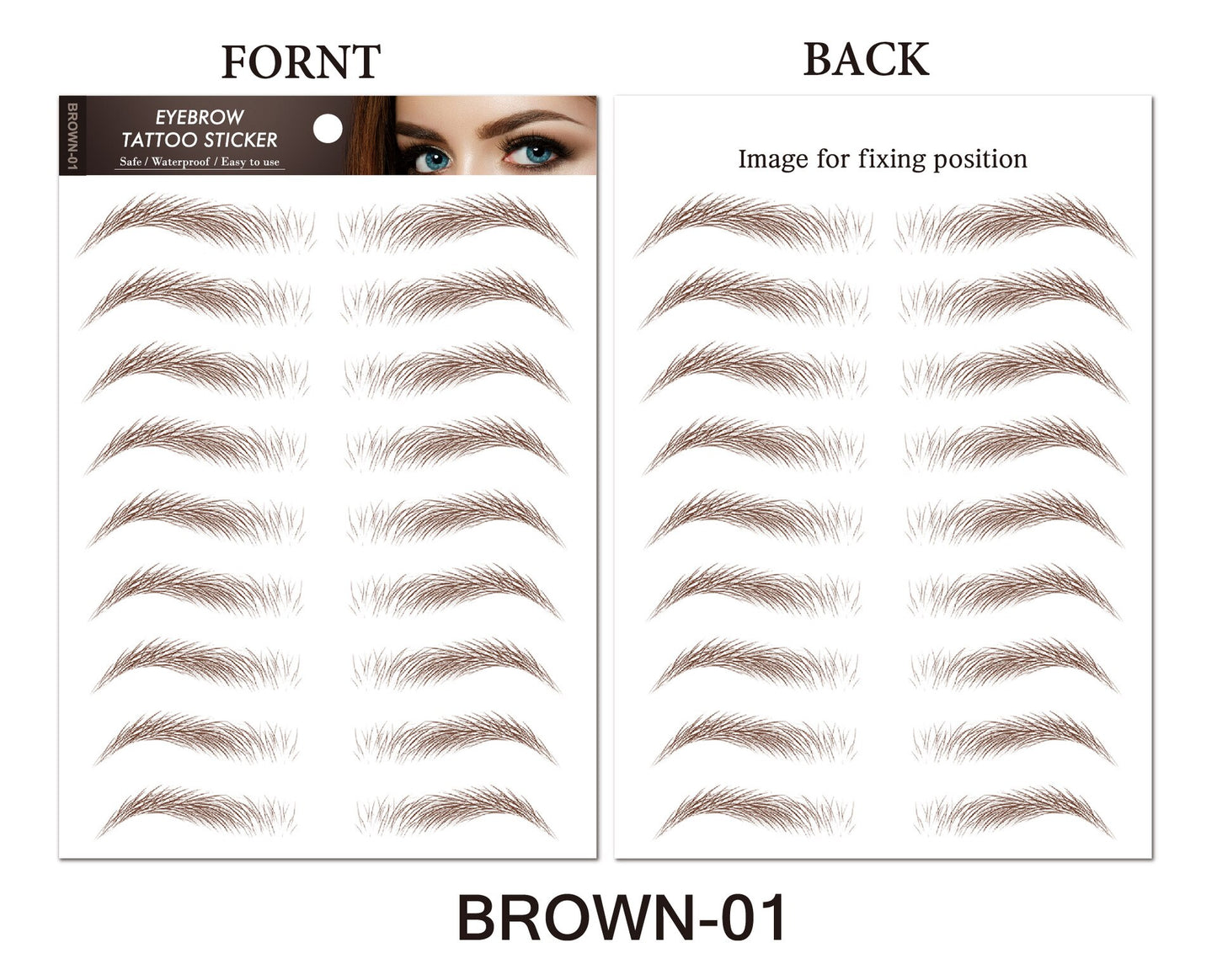 Water-based Hair-liked Authentic Eyebrow Tattoo Sticker Waterproof