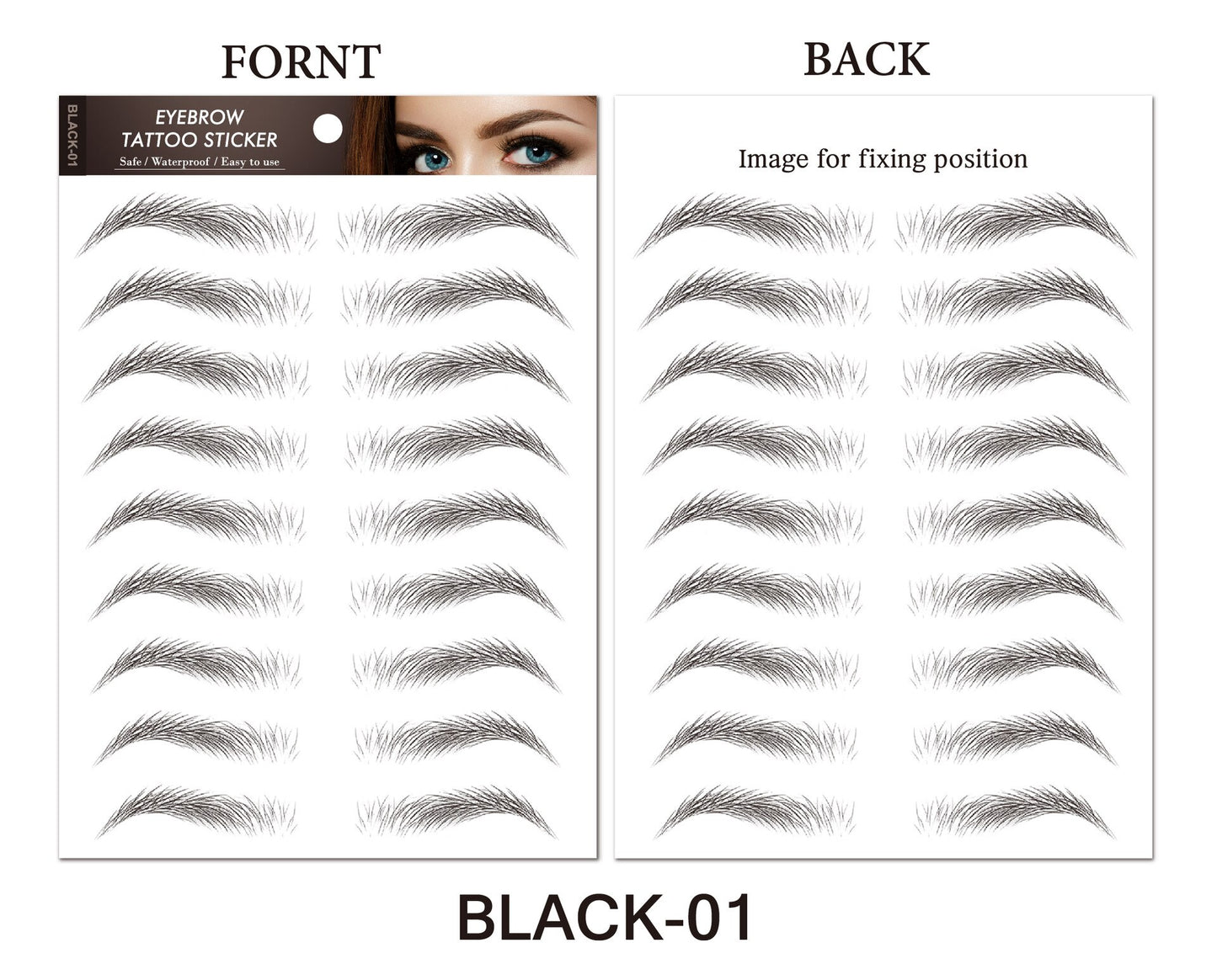 Water-based Hair-liked Authentic Eyebrow Tattoo Sticker Waterproof