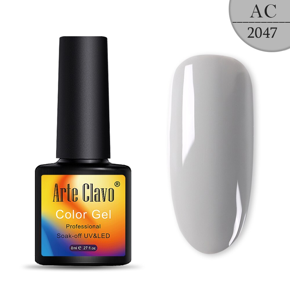 Arte Clavo 8ml Gel Nail Polish Nails Shiny Color Soak Off UV Gel Varnish Semi Permanant UV Gel Nail Art Need Led Lamp Top Coat