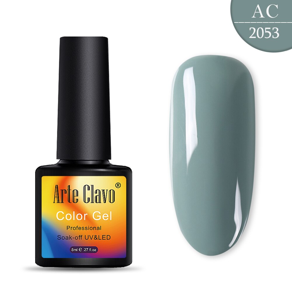 Arte Clavo 8ml Gel Nail Polish Nails Shiny Color Soak Off UV Gel Varnish Semi Permanant UV Gel Nail Art Need Led Lamp Top Coat