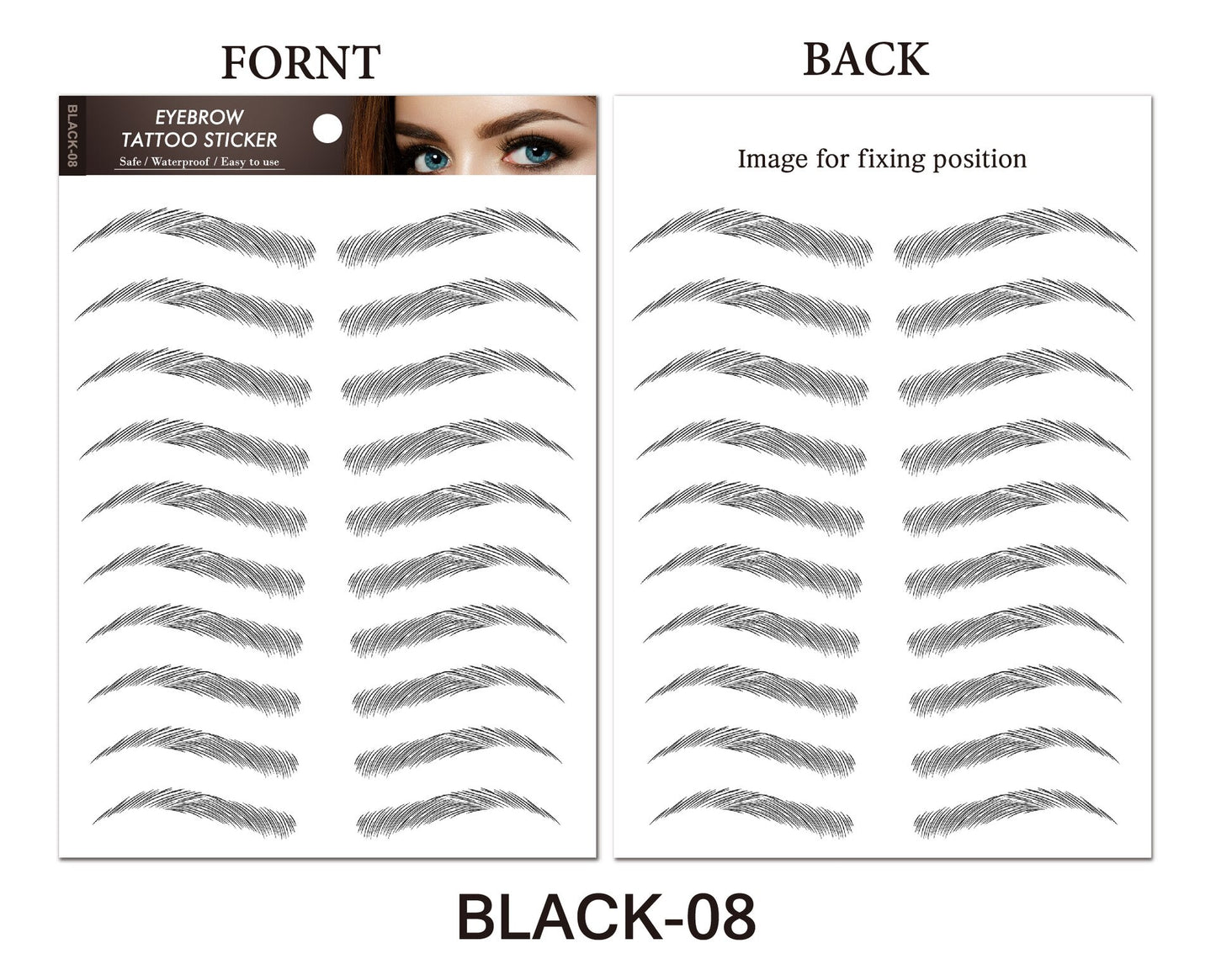 Water-based Hair-liked Authentic Eyebrow Tattoo Sticker Waterproof