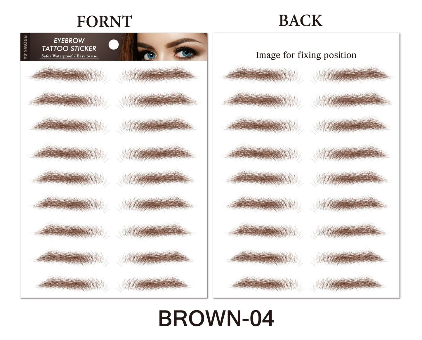 Water-based Hair-liked Authentic Eyebrow Tattoo Sticker Waterproof