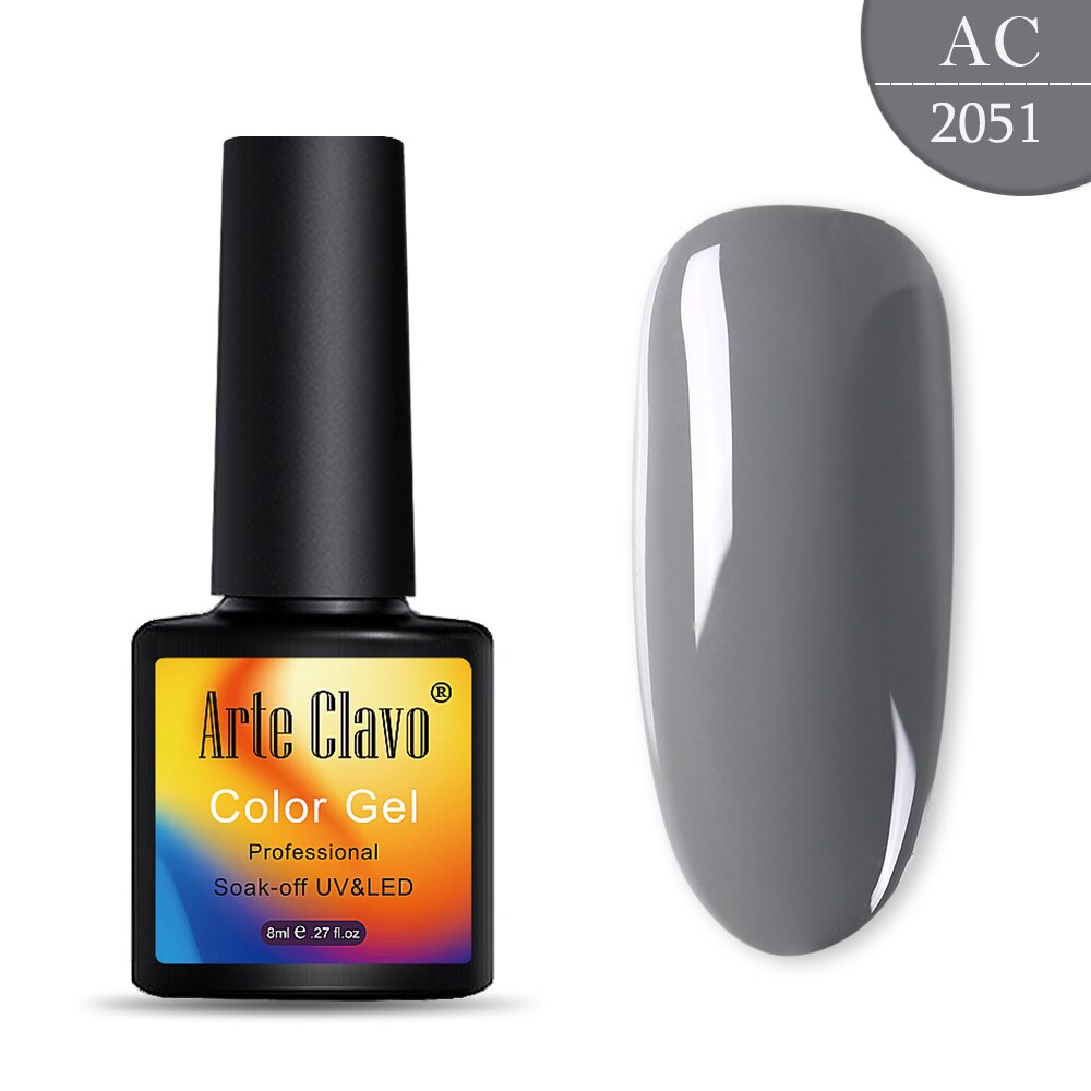 Arte Clavo 8ml Gel Nail Polish Nails Shiny Color Soak Off UV Gel Varnish Semi Permanant UV Gel Nail Art Need Led Lamp Top Coat