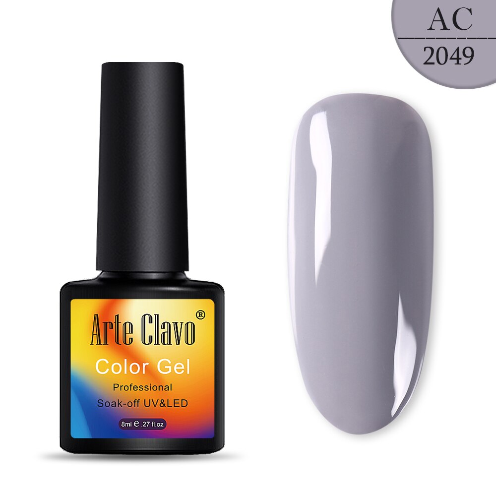 Arte Clavo 8ml Gel Nail Polish Nails Shiny Color Soak Off UV Gel Varnish Semi Permanant UV Gel Nail Art Need Led Lamp Top Coat