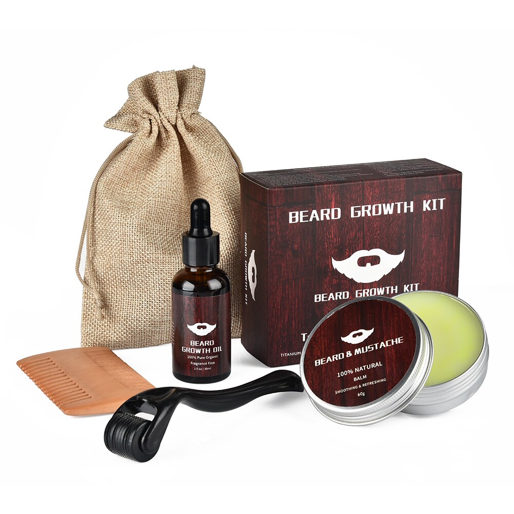 4pcs Beard Growth Oil Kit