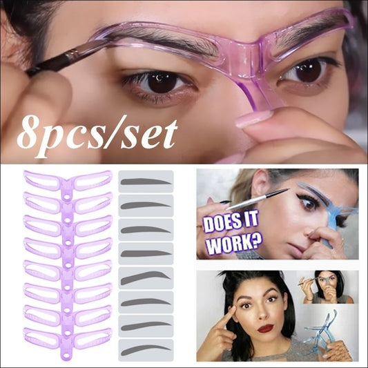 8PCS Eyebrow Shaper Makeup Template