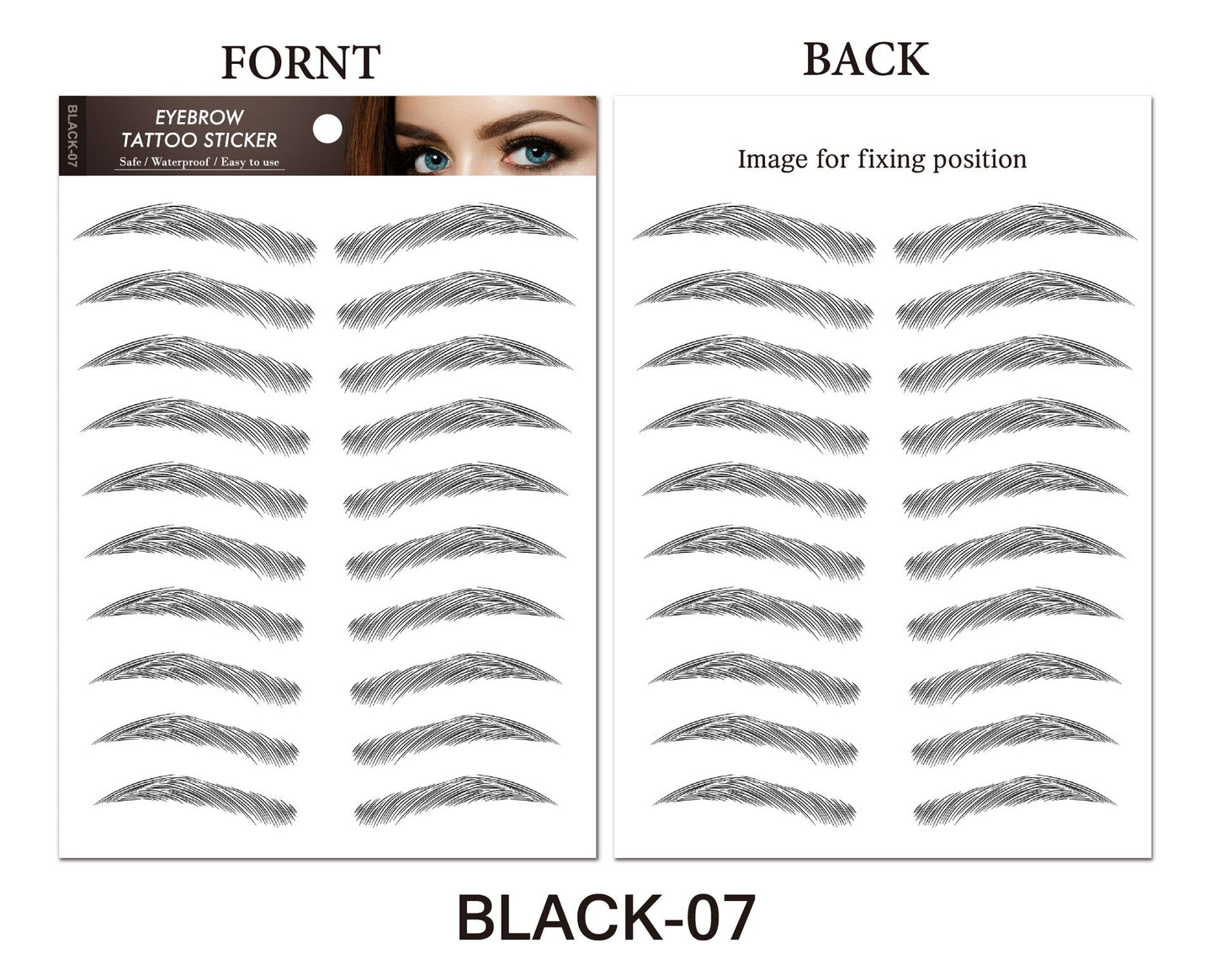 Water-based Hair-liked Authentic Eyebrow Tattoo Sticker Waterproof