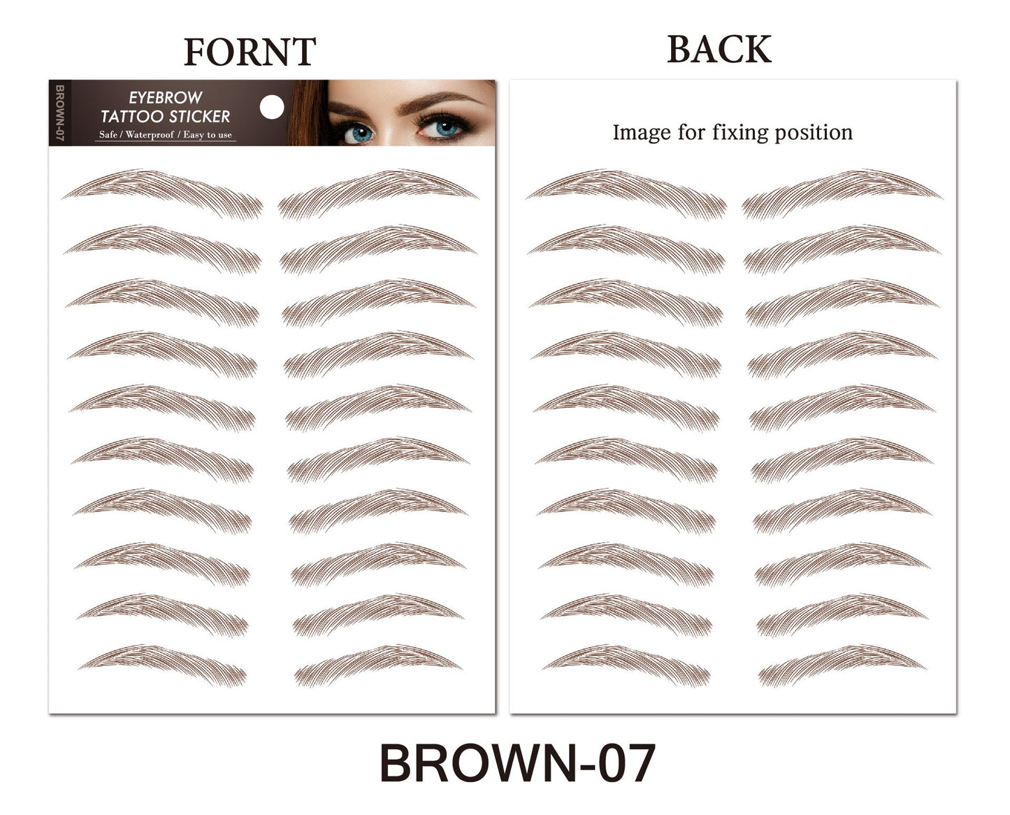 Water-based Hair-liked Authentic Eyebrow Tattoo Sticker Waterproof