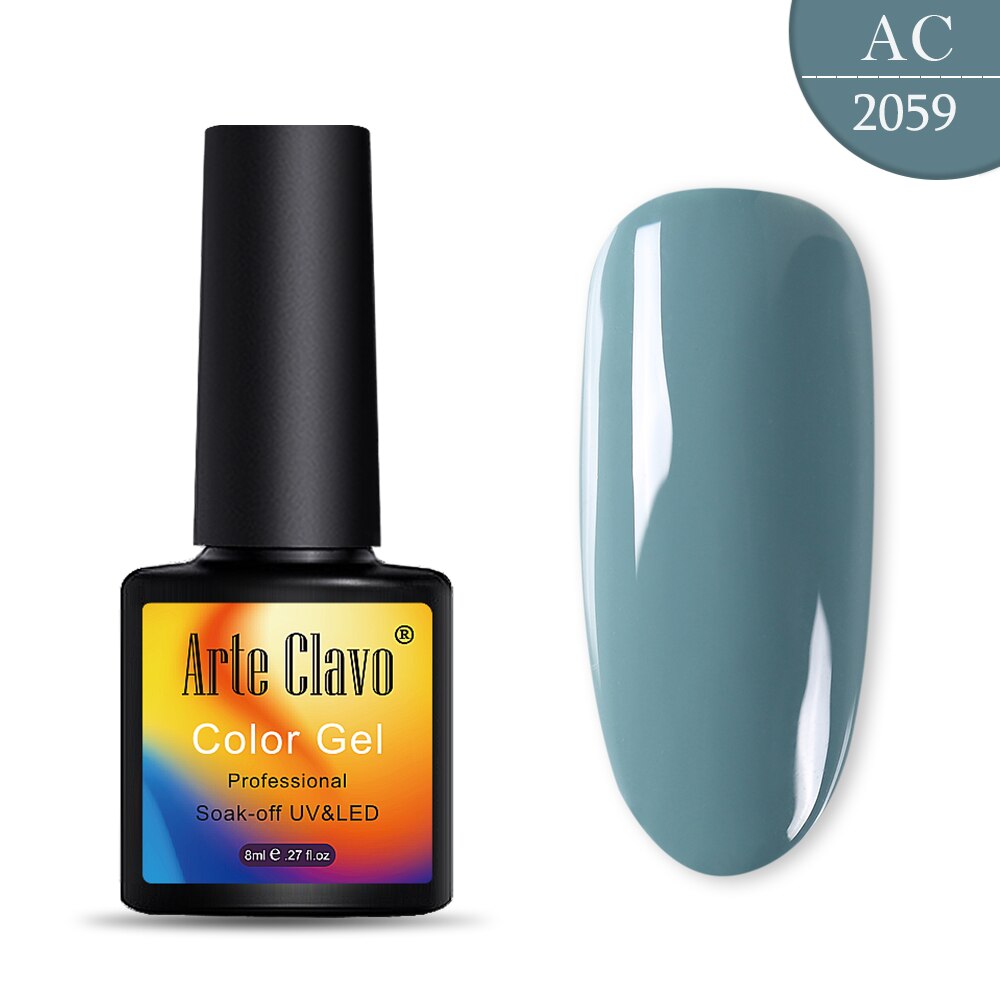 Arte Clavo 8ml Gel Nail Polish Nails Shiny Color Soak Off UV Gel Varnish Semi Permanant UV Gel Nail Art Need Led Lamp Top Coat