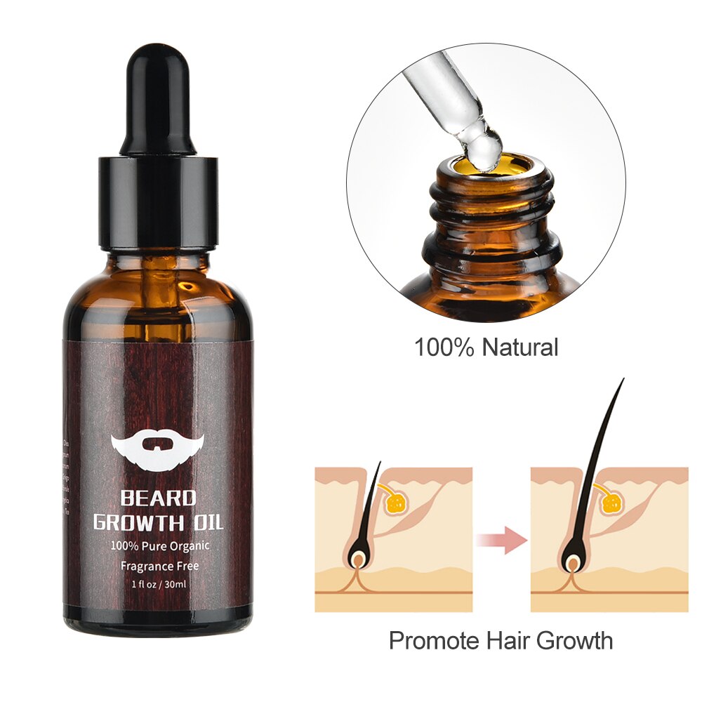 4pcs Beard Growth Oil Kit